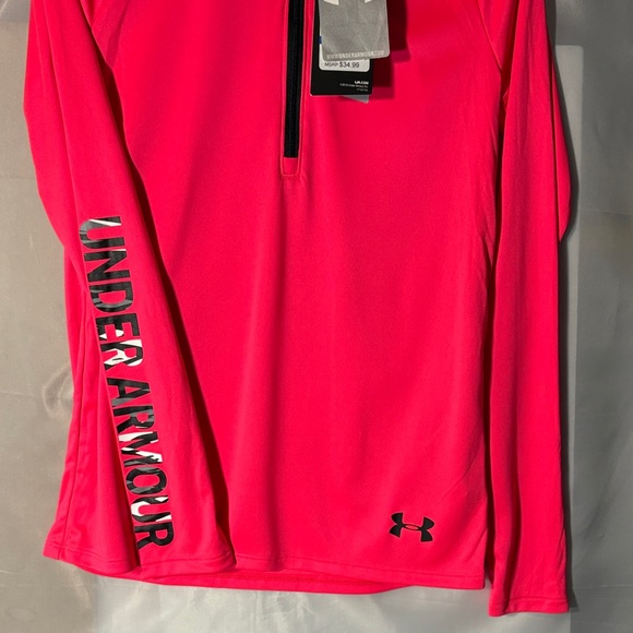 Under Armour Bright Pink Quarter-Zip Pullover HEAT GEAR , keeps you cool, - Picture 7 of 9